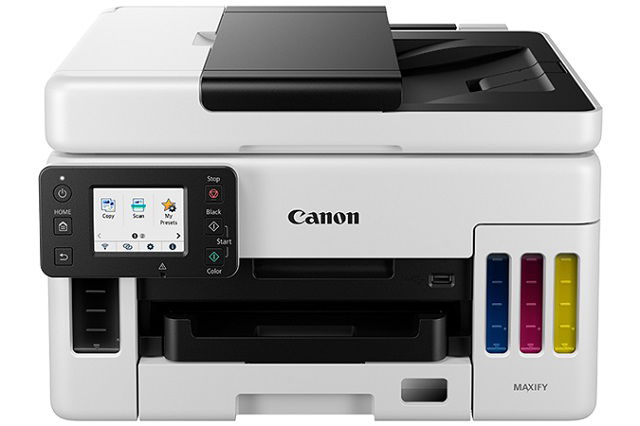 Canon MAXIFY GX6010 - Impresora multifunción - color - chorro de tinta - rellenable - A4 (210 x 297 mm), Legal (216 x 356 mm) (original) - A4/Legal (material) - hasta 22.2 ppm (copiando) - hasta 45 ppm (impresión) - 350 hojas - Wi-Fi(n), LAN, host US