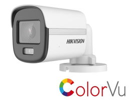Hikvision Turbo HD with ColorVu DS-2CE10DF0T-PF - Cámara de videovigilancia - bala - resistente al polvo/resistente al agua - color (Día y noche) - 2 MP - 1080p - montaje M12 - focal fijado - con cable - compuesto, AHD, CVI, TVI - DC 12 V