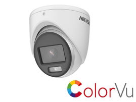 Hikvision Turbo HD with ColorVu DS-2CE70DF0T-PF - Cámara de videovigilancia - torreta - en interior - color (Día y noche) - 2 MP - 1080p - montaje M12 - focal fijado - compuesto, AHD, CVI, TVI - DC 12 V