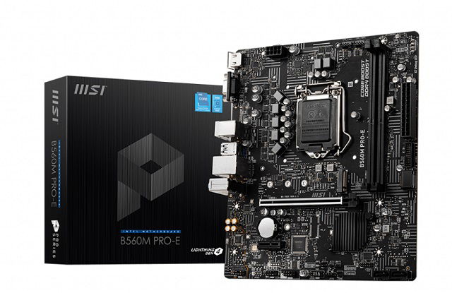 MSI B560M PRO-E - Placa base - micro ATX - Socket LGA1200 - B560 Chipset - USB 3.2 Gen 1 - Gigabit LAN - Tarjeta gráfica (CPU necesaria) - HD Audio (8-canales) MSI B560M PRO-E - Placa base - micro ATX - Socket LGA1200 - B560 Chipset - USB 3.2 Gen 1 - Gigabit LAN - Tarjeta gráfica (CPU necesaria) - HD Audio (8-canales)