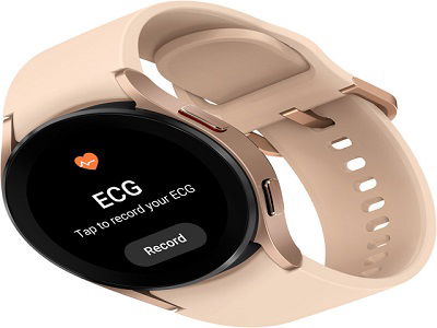 Samsung Galaxy Watch4 - 40 mm - oro rosado - reloj inteligente con pulsera deportiva - rosa - pantalla luminosa 1.19