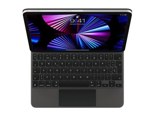 Apple Magic Keyboard - Caja de teclado y folio - con panel táctil - retroiluminación - Apple Smart connector - QWERTY - español - para 10.9-inch iPad Air (4th and 5th generation); 11-inch iPad Pro (1st generation, 2nd generation, 3rd generation and 4