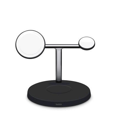 Belkin - Base de carga inalámbrica - 15 vatios - Fast Charge (magnética) - negro - para Apple iPhone 12, 12 mini, 12 Pro, 12 Pro Max
