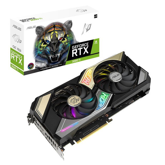 ASUS KO-RTX3060TI-O8G-V2-GAMING - OC Edition - tarjeta gráfica - GF RTX 3060 Ti - 8 GB GDDR6 - PCIe 4.0 - 2 x HDMI, 3 x DisplayPort