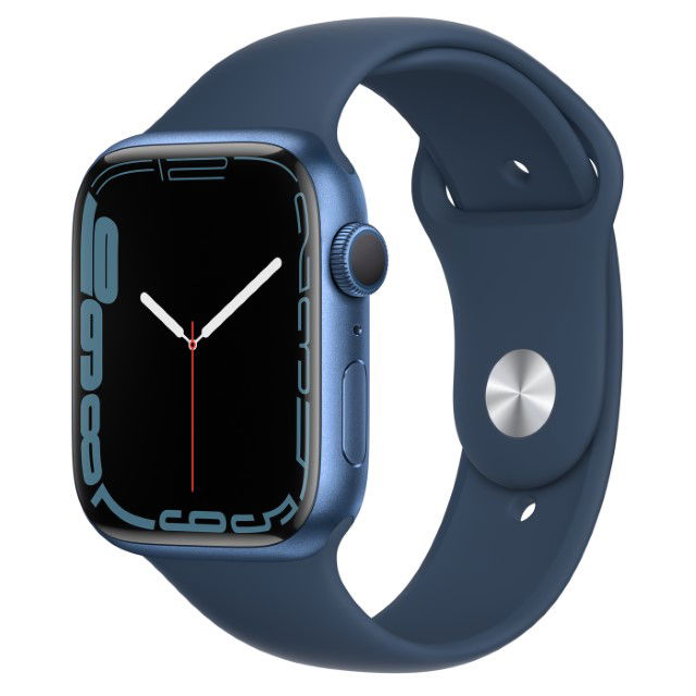 Apple Watch Series 7 (GPS) - 45 mm - aluminio azul - reloj inteligente con pulsera deportiva - fluoroelastómero - azul abismo - tamaño de la banda: Regular - 32 GB - Wi-Fi, Bluetooth - 38.8 g