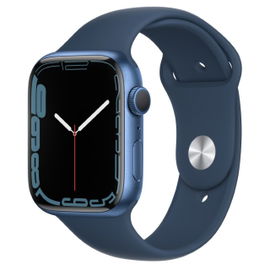 Apple Watch Series 7 (GPS) - 45 mm - aluminio azul - reloj inteligente con pulsera deportiva - fluoroelastómero - azul abismo - tamaño de la banda: Regular - 32 GB - Wi-Fi, Bluetooth - 38.8 g