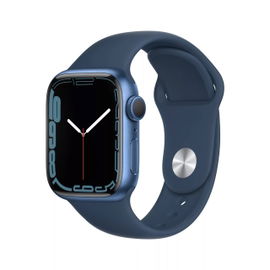 Apple Watch Series 7 (GPS) - 41 mm - aluminio azul - reloj inteligente con pulsera deportiva - fluoroelastómero - azul abismo - tamaño de la banda: Regular - 32 GB - Wi-Fi, Bluetooth - 32 g