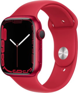 Apple Watch Series 7 (GPS) - (PRODUCT) RED - 41 mm - aluminio rojo - reloj inteligente con pulsera deportiva - fluoroelastómero - rojo - tamaño de la banda: Regular - 32 GB - Wi-Fi, Bluetooth - 32 g