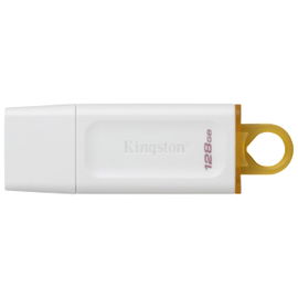 Kingston - USB flash drive - 128 GB - USB 3.0 - Plastic White-Yellow