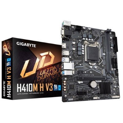 Gigabyte - H410M H - Motherboard - Micro ATX - LGA1200 Socket - Intel H410 - para Celeron / para Core i3 / para Core i5 / para Core i7 / para Core i9 - Intel HD Graphics - None