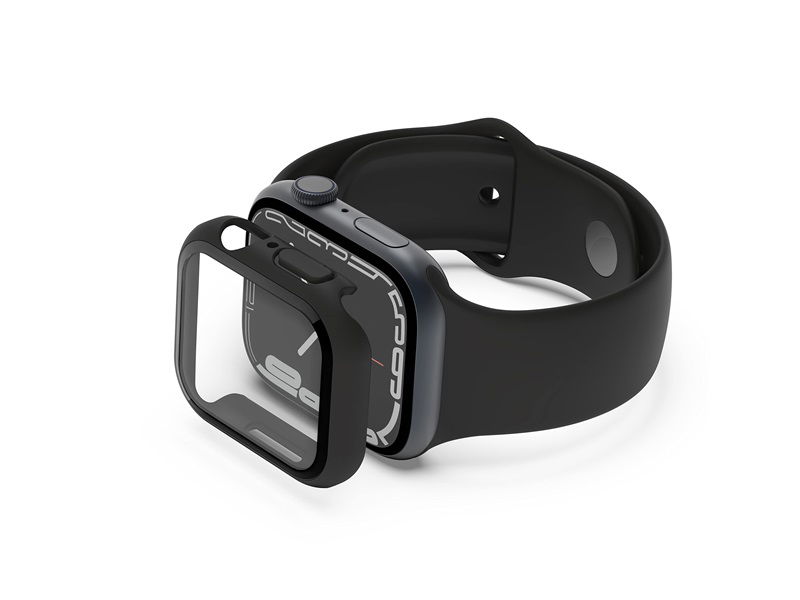 Belkin SCREENFORCE TemperedCurve - Amortiguador para reloj inteligente - protector de pantalla - policarbonato, cristal templado (9H) - negro - para Apple Watch (40 mm, 41 mm)