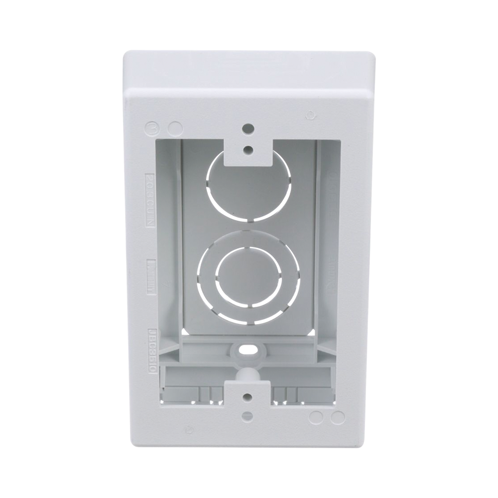 Caja de Pared Superficial, uso Universal con Placas de Pared, Con Cinta Adhesiva, Color Blanco