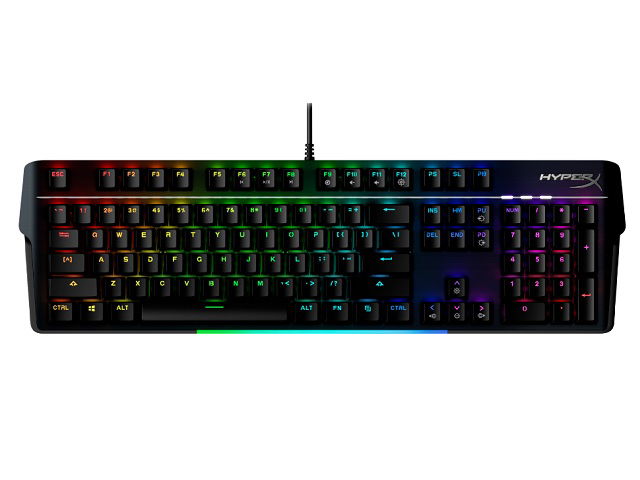 HyperX Alloy MKW100 - Teclado - punto de actuación de 2 mm - con retroiluminación - USB - QWERTY - EE. UU. - interruptor: TTC Red - negro