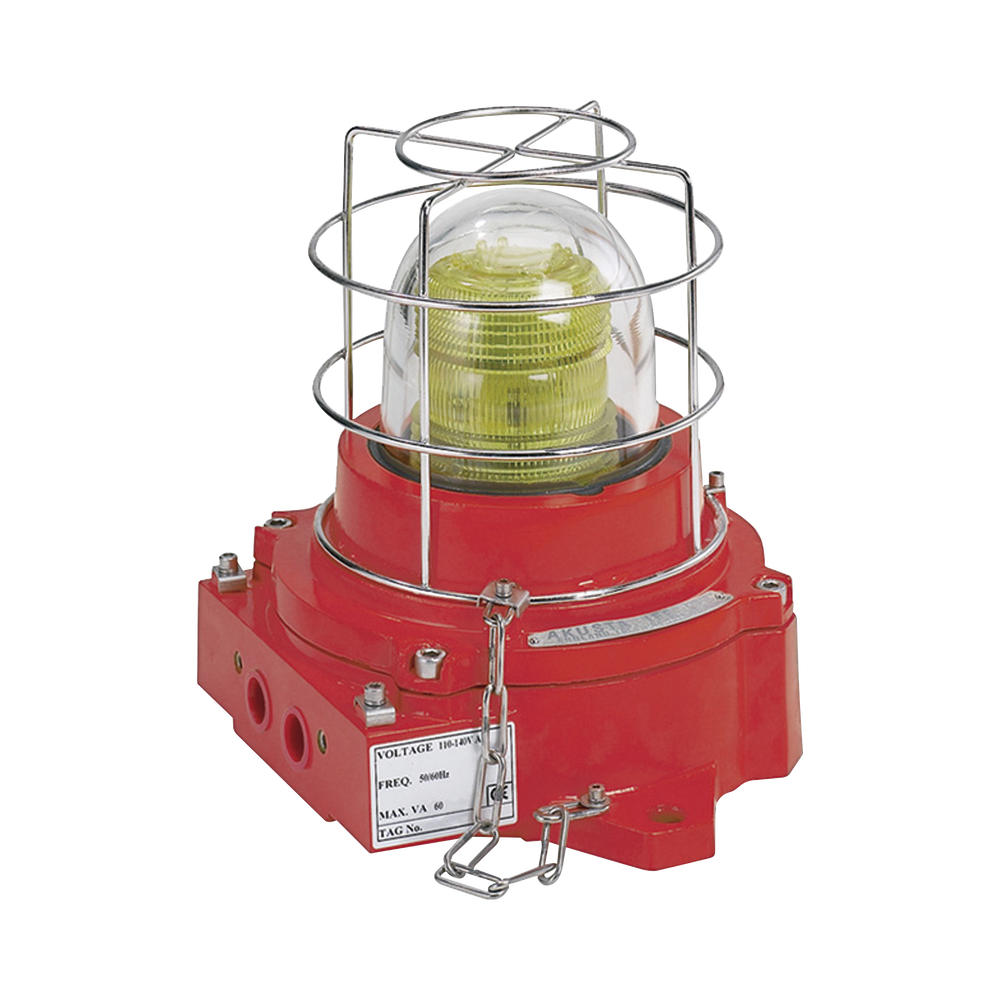 Luz de advertencia LED, a prueba de explosión, 110-240 Vca, ATEX, IECEX, ambar