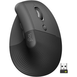 Mouse Vertical Ergonómico Logitech - 6 Botones - Inalámbrico - Bluetooth, 2.4 GHz - Receptor de USB Color Grafito