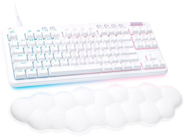 Logitech G713 Wired Gaming Keyboard, Linear Switches (GX Red), and Keyboard Palm Rest, White Mist - Teclado - sin teclado numérico - retroiluminación - USB - interruptor: GX Red Linear