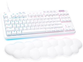 Logitech G713 Wired Gaming Keyboard, Linear Switches (GX Red), and Keyboard Palm Rest, White Mist - Teclado - sin teclado numérico - retroiluminación - USB - interruptor: GX Red Linear