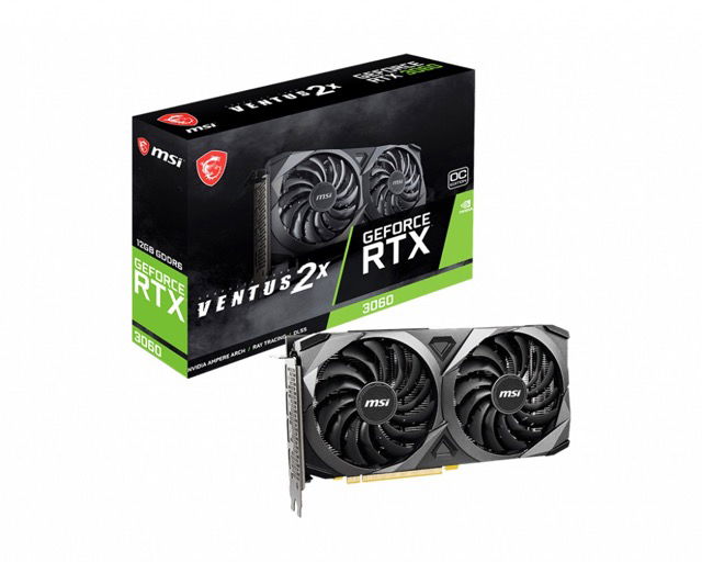MSI GeForce RTX 3060 VENTUS 2X 12G OC - Tarjeta gráfica - GF RTX 3060 - 12 GB GDDR6 - PCIe 4.0 - 3 x DisplayPort, HDMI