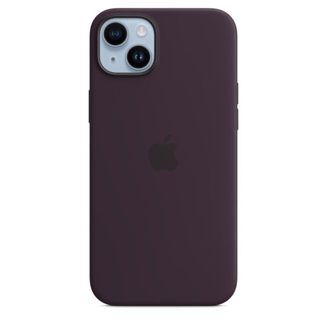 Apple - Carcasa trasera para teléfono móvil - compatibilidad con MagSafe - silicona - baya del saúco - para iPhone 14 Plus