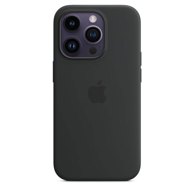 Apple - Carcasa trasera para teléfono móvil - con MagSafe - silicona - medianoche - para iPhone 14 Pro