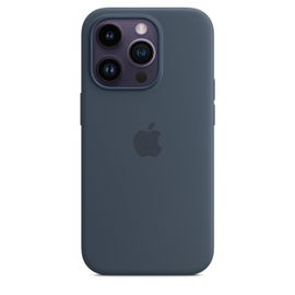 Apple - Carcasa trasera para teléfono móvil - con MagSafe - silicona - azul tormenta - para iPhone 14 Pro