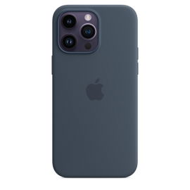Apple - Carcasa trasera para teléfono móvil - con MagSafe - silicona - azul tormenta - para iPhone 14 Pro Max