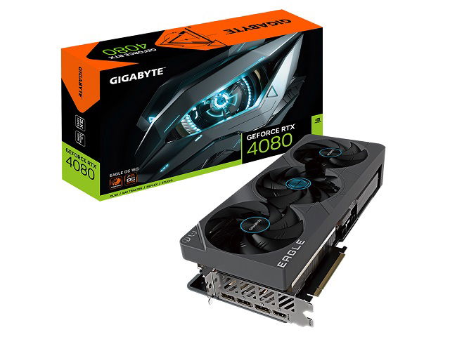 GIGABYTE - GeForce RTX 4080 16GB EAGLE OC - PCI Express 4.0 x16 - NVIDIA - GDDR6X SDRAM - HDMI / DisplayPort