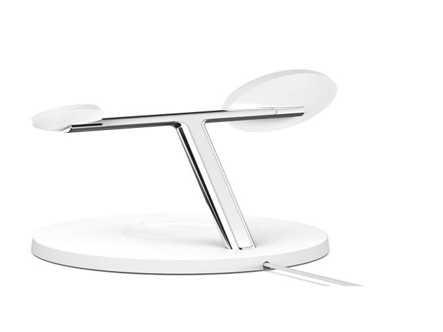 Belkin - Base de carga inalámbrica - con MagSafe + adaptador de corriente CA - 15 vatios - Fast Charge - blanco - para Apple AirPods with Wireless Charging Case; iPhone 12, 13, 14; Watch