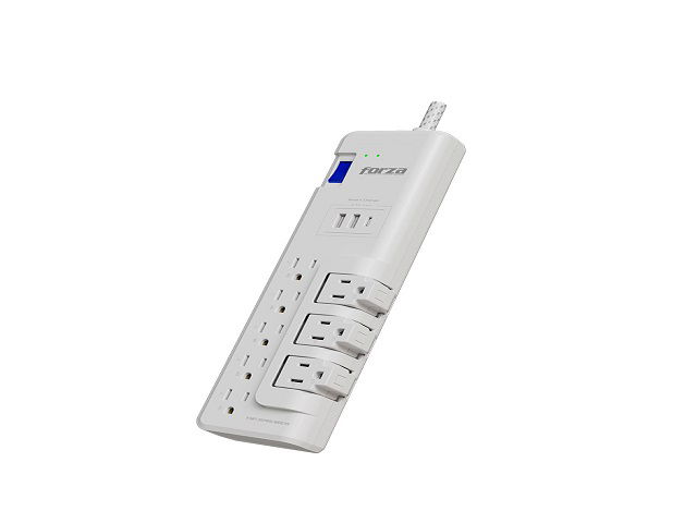 Forza - Surge protector - AC 110/220 V - 8 Tomas de Corriente - 3-ROT 2USB-A/1C 6FT