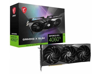 MSI GeForce RTX 4060 Ti GAMING X SLIM 16G - Tarjeta gráfica - GeForce RTX 4060 Ti - 16 GB GDDR6 - PCIe 4.0 x8 - 3 x DisplayPort, HDMI