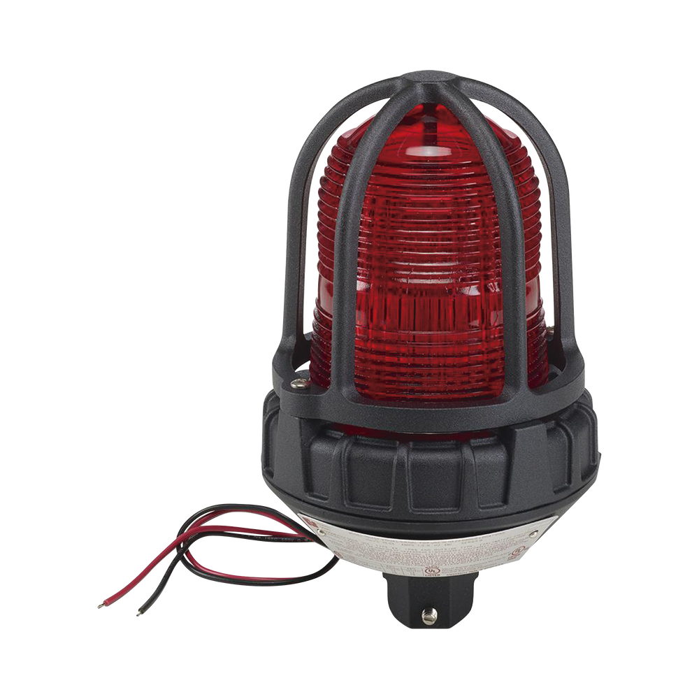 Luz estroboscópica para ubicaciónes peligrosas,  montaje tipo tubo, 12-24Vcd, rojo