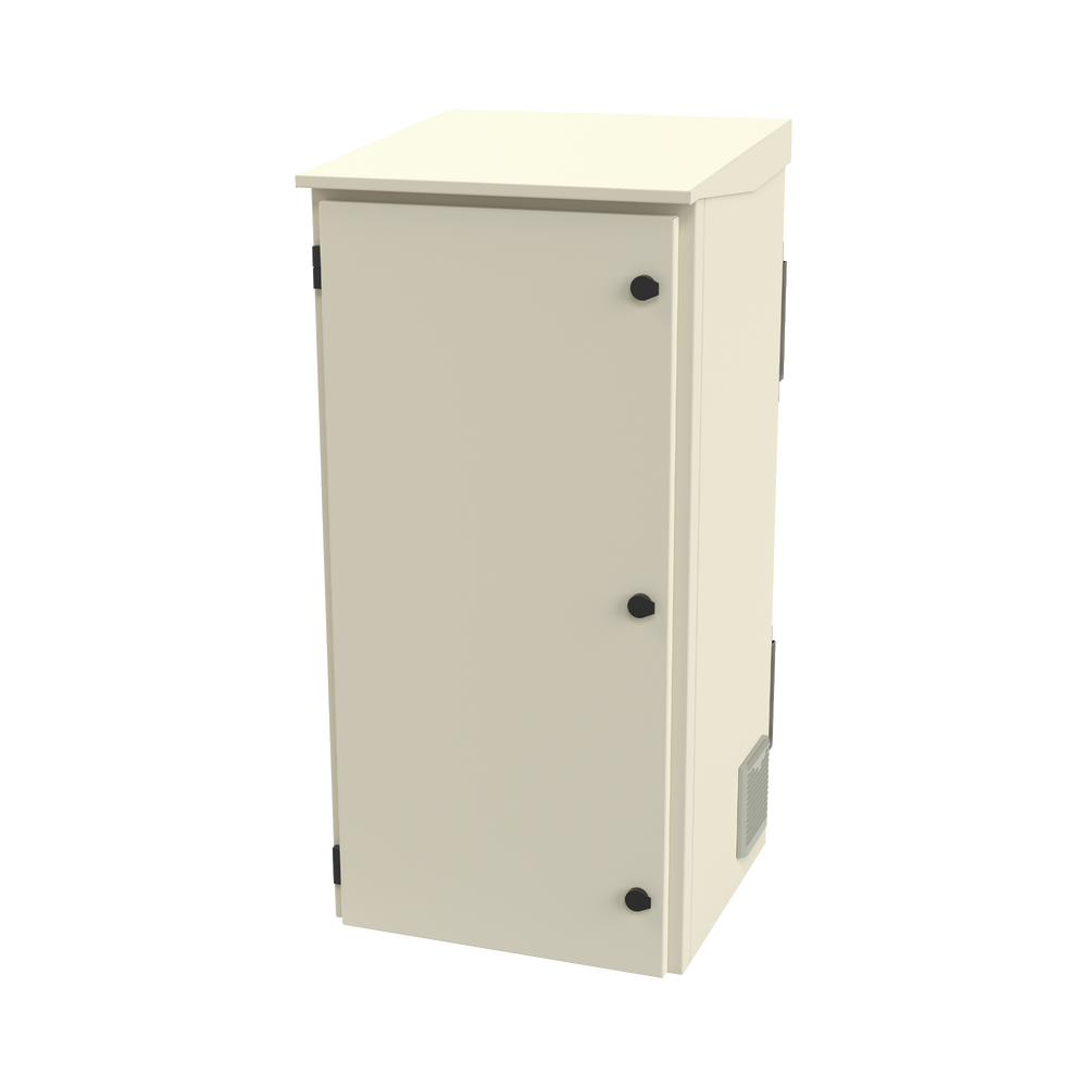 Gabinete para Poste/Torre/Pared para Exterior con Ventiladores y Termostato con Rack de 19
