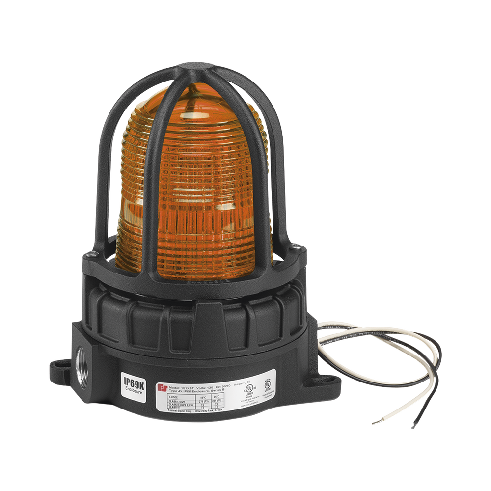 Luz de advertencia LED para ubicaciónes peligrosas, montaje para superficies, 24Vcd, ambar