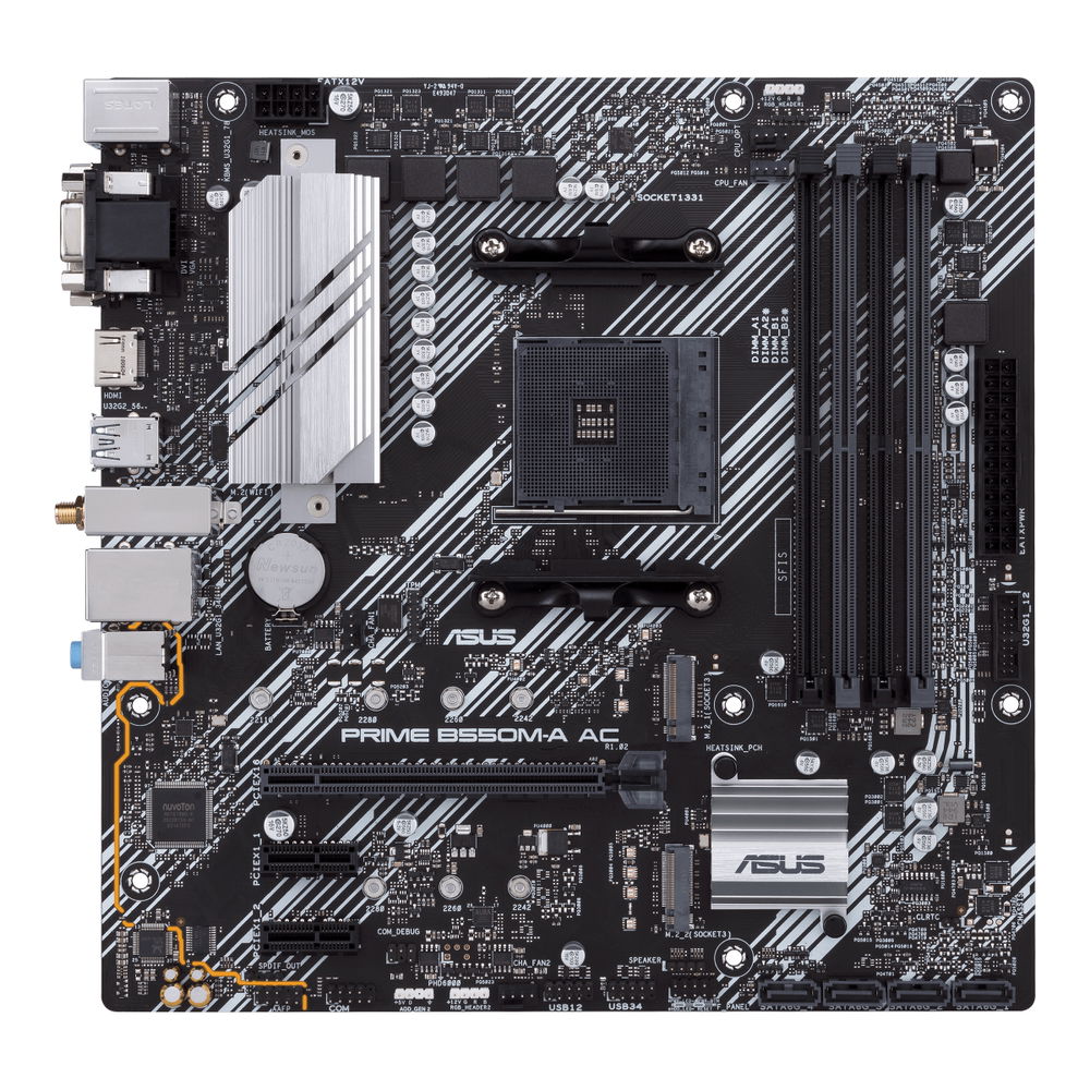 ASUS - PRIME B550M-A AC - Motherboard - Micro ATX - None