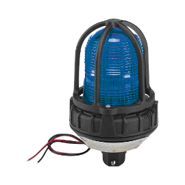 Luz estroboscópica para ubicaciónes peligrosas,  montaje tipo tubo, 12-24Vcd, azul
