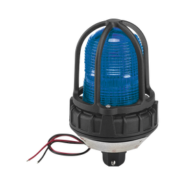 Luz estroboscópica para ubicaciónes peligrosas,  montaje tipo tubo, 12-24Vcd, azul