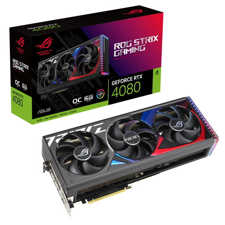 ASUS ROG Strix GeForce RTX 4080 - OC Edition - tarjeta gráfica - GeForce RTX 4080 - 16 GB GDDR6X - PCIe 4.0 - 2 x HDMI, 3 x DisplayPort