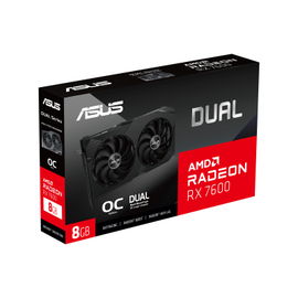 ASUS Dual Radeon RX 7600 V2 8GB - OC Edition - tarjeta gráfica - Radeon RX 7600 - 8 GB GDDR6 - PCIe 4.0 - 3 x DisplayPort, HDMI - caja