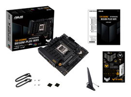 ASUS TUF Gaming B650M-Plus WIFI - Placa base - micro ATX - Socket AM5 - AMD B650 Chipset - USB 3.1 Gen 2, USB 3.2 Gen 2, USB-C 3.2 Gen 2x2, USB-C 3.2 Gen 1 - 2.5 Gigabit LAN, Wi-Fi 6, Bluetooth - Tarjeta gráfica (CPU necesaria) - HD Audio (8-canales)