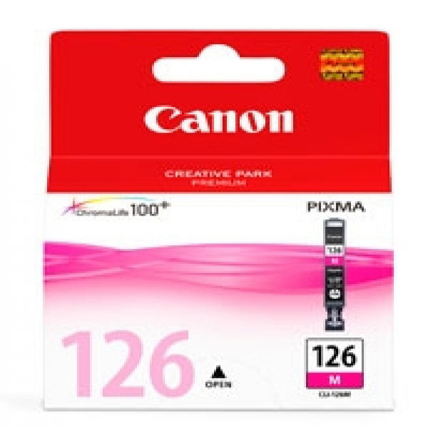 Canon CLI-126M - 9 ml - magenta - original - depósito de tinta - para PIXMA iP4810, iP4910, iX6510, MG5210, MG5310, MG6110, MG6210 Canon CLI-126M - 9 ml - magenta - original - depósito de tinta - para PIXMA iP4810, iP4910, iX6510, MG5210, MG5310, MG6110, MG6210
