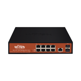 Switch Administrable de 8 puertos Gigabit Ethernet con PoE 802.3 af/at y 24V Pasivo + 2 SFP Gigabit, 150 W