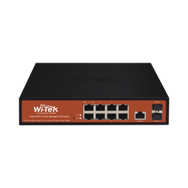 Switch Administrable de 8 puertos Gigabit Ethernet con PoE 802.3 af/at y 24V Pasivo + 2 SFP Gigabit, 150 W