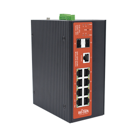 Switch Industrial administrable de 8 puertos Gigabit Ethernet con PoE 802.3af/at y 24V Pasivo + 2 SFP Gigabit, 240 W