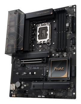 ASUS ProArt B760-CREATOR D4 - Placa base - ATX - Socket LGA1700 - B760 Chipset - USB 3.2 Gen 1, USB-C 3.2 Gen2, USB-C 3.2 Gen 2x2 - Gigabit LAN, 2.5 Gigabit LAN - Tarjeta gráfica (CPU necesaria) - HD Audio (8-canales) ASUS ProArt B760-CREATOR D4 - Placa base - ATX - Socket LGA1700 - B760 Chipset - USB 3.2 Gen 1, USB-C 3.2 Gen2, USB-C 3.2 Gen 2x2 - Gigabit LAN, 2.5 Gigabit LAN - Tarjeta gráfica (CPU necesaria) - HD Audio (8-canales)