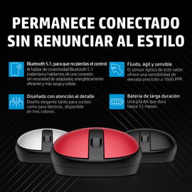 HP - Mouse - Bluetooth 5.1 - Wireless - Berry red - 43N04AA#ABM