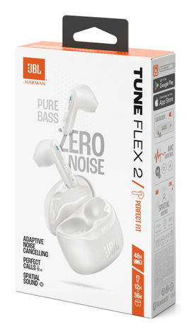 JBL - Headphones - Wireless - Tune Flex 2 TWS Ghost White JBL - Headphones - Wireless - Tune Flex 2 TWS Ghost White