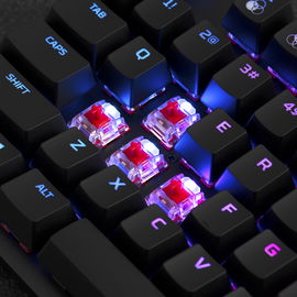 HyperX Alloy Origins Core - Teclado - retroiluminación - USB-C - QWERTY - EE. UU. - interruptor: HyperX Aqua - negro