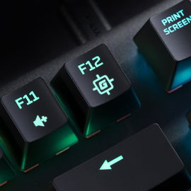 HyperX Alloy Origins Core - Teclado - retroiluminación - USB-C - QWERTY - EE. UU. - interruptor: HyperX Aqua - negro