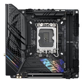 ASUS ROG STRIX B760-I GAMING WIFI - Placa base - mini ITX - Socket LGA1700 - B760 Chipset - USB 3.2 Gen 1, USB-C 3.2 Gen 1, USB-C 3.2 Gen 2x2, USB-C 3.2 Gen2 - 2.5 Gigabit LAN, Wi-Fi 6E, Bluetooth - Tarjeta gráfica (CPU necesaria) - HD Audio (8-canal