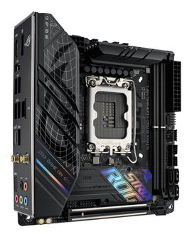 ASUS ROG STRIX B760-I GAMING WIFI - Placa base - mini ITX - Socket LGA1700 - B760 Chipset - USB 3.2 Gen 1, USB-C 3.2 Gen 1, USB-C 3.2 Gen 2x2, USB-C 3.2 Gen2 - 2.5 Gigabit LAN, Wi-Fi 6E, Bluetooth - Tarjeta gráfica (CPU necesaria) - HD Audio (8-canal